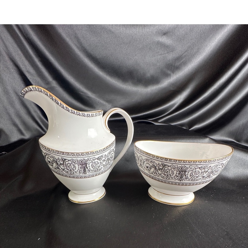 Royal Doulton Baronet H.4999 Creamer and Sugar Bowl Set English Fine Bone China